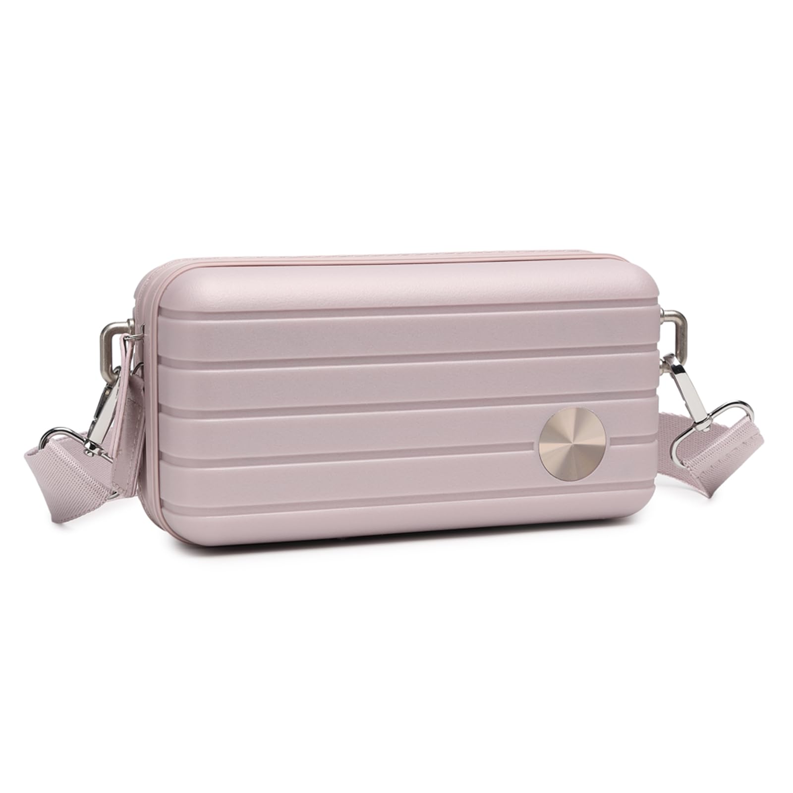 Somago Handbag Hard Shell Small Festival Bag with Adjustable Strap, Crossbody Cell Phone Purse Bag, 6 Inch Cosmetic Bag (Rose Pink)