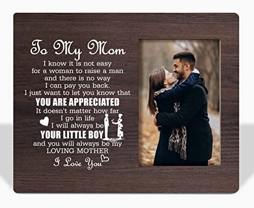 Haluosi To Mum Gifts Picture Frame, Always Be Your Little Boy, Tabletop Picture Frame Plaque Gift, Appreciation Gift For Mom From Adult Son, Rustic Mother's Day Gift, Holiday Gift For Mom From Son #TOP1