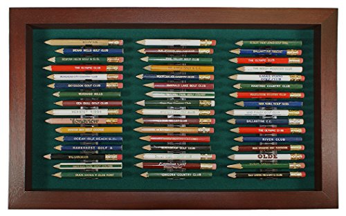 Eureka Golf Pencil Display Case | Holds 48 Round or Hexagonal Golf Pencils | Cherry Finish | Made in...