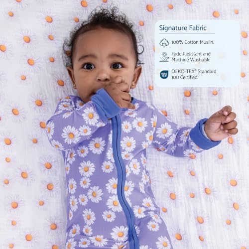Image of LollyBanks Muslin Crib Sheet, 100% Cotton Fitted Crib Sheets for Girls