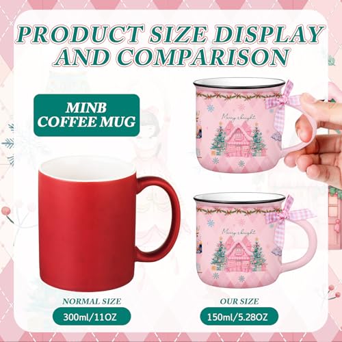 Juego de 6 Mini Mugs de Café Navideños Rosados miniatura 4