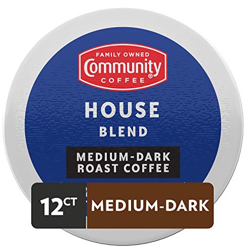 Image of Community Coffee House Blend 12 Count Coffee Pods, Medium-Dark Roast, Compatible with Keurig 2.0 K-Cup Brewers, Box of 12 Pods (Pack of 2)