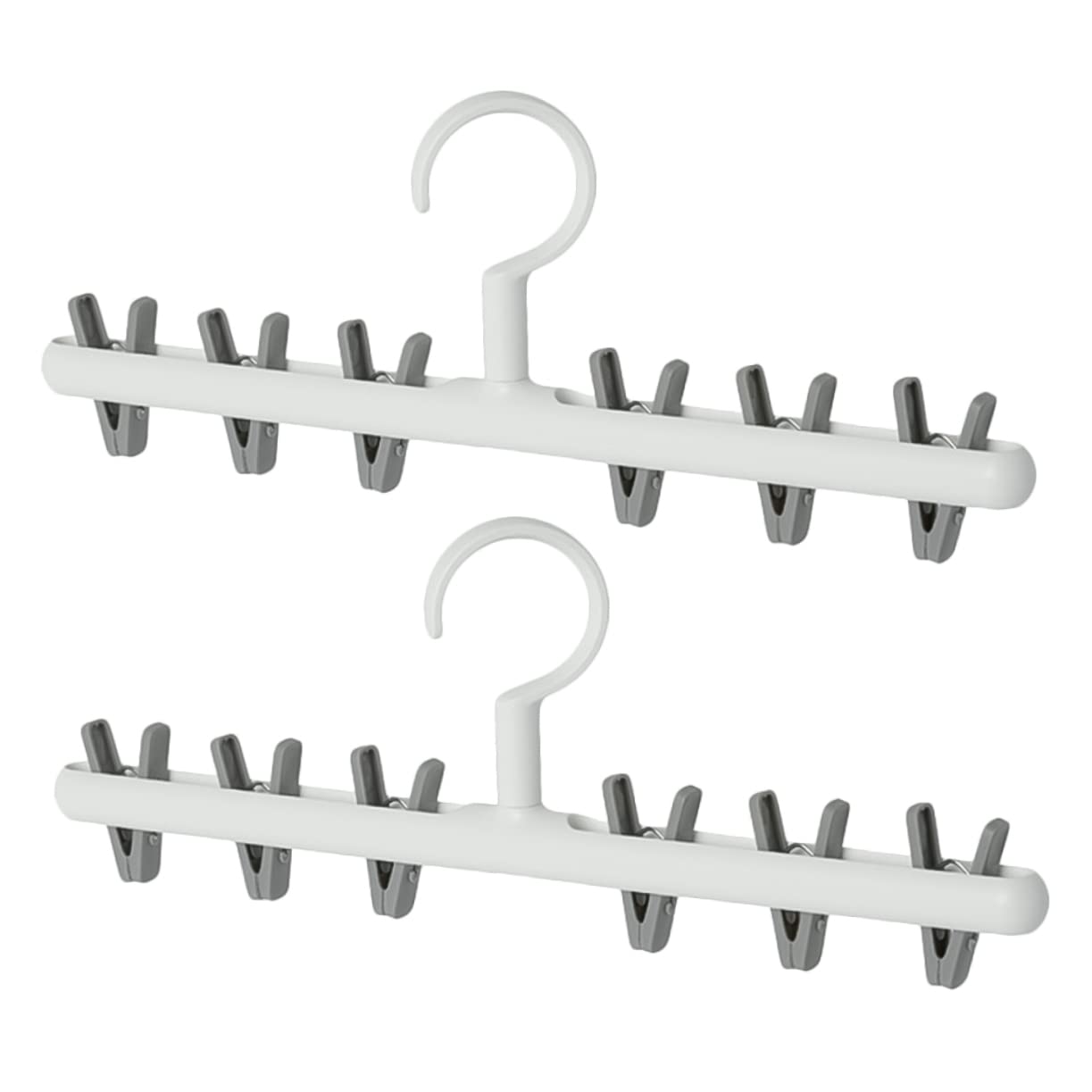 KOMBIUDA 2 Pcs Underwear Drying Rack Folding Hangers Drying Racks Clothes Drying Hanger Rack for Clothes Multifunctional Clotheshorse Sock Hanger Socks Drying Clamp Plush Doll Hanger Grey