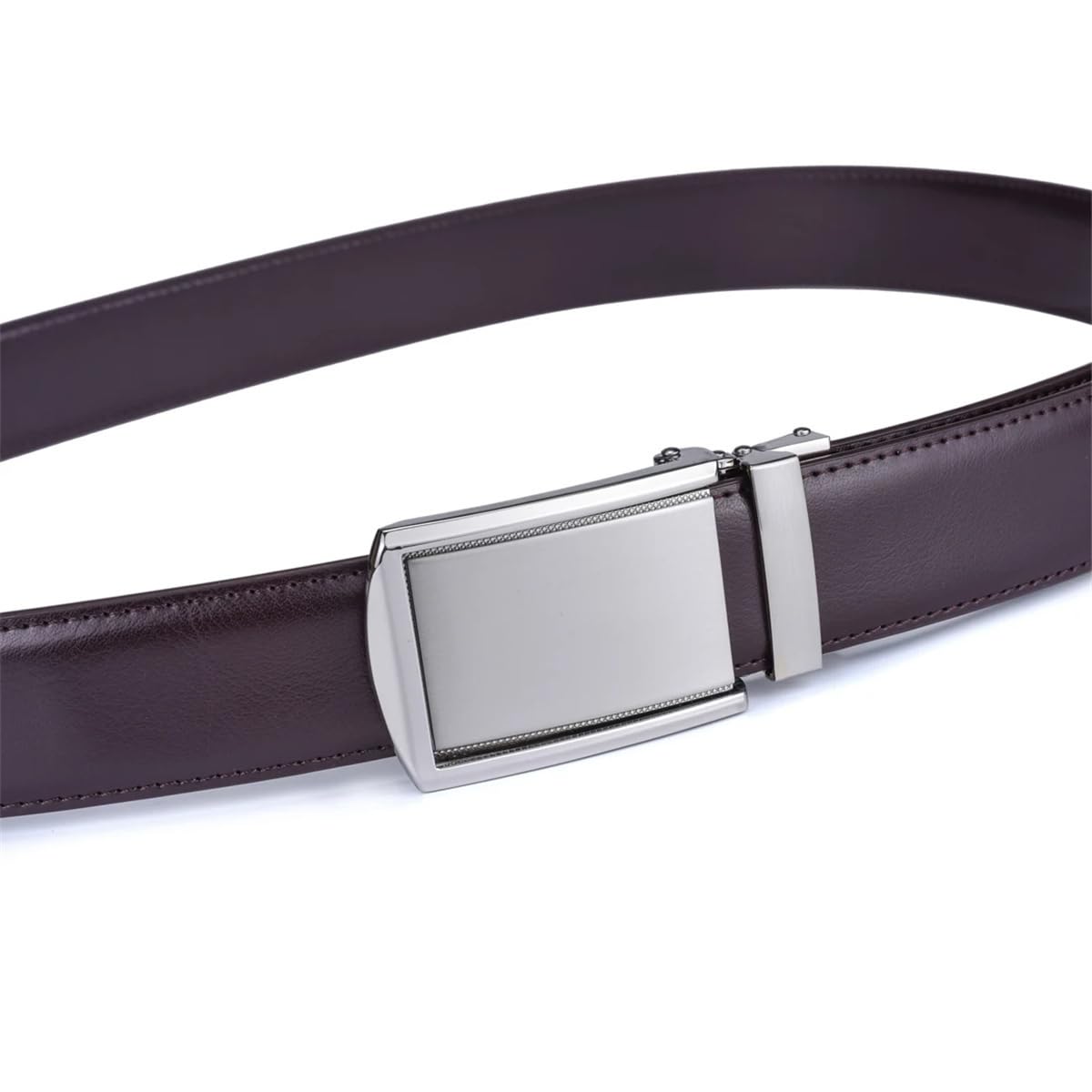 Herrengürtel Aus Leder Mit Automatischer Schnalle, 3,5 Cm Breit, Verstellbar, Kleid