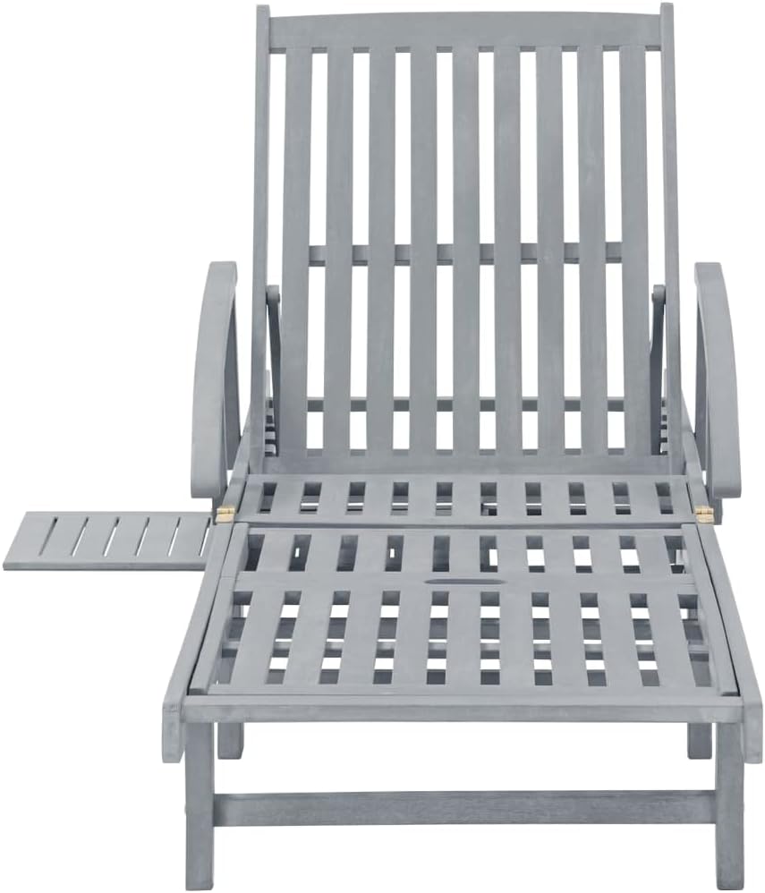 Patio Sun Lounger with Cushion,Outdoor Lounge Chairs,Sunbathing Recliner,Sunbathing Chair,Garden Sunlounger,Sun Lounge Bed,for Beach,Patio,Backyard, Solid Acacia Wood