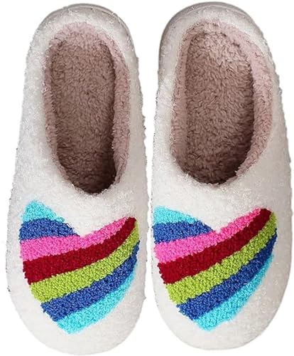 Image of LNERIP Slippers Winter Womens Mens Fluffy Plush Slippers Animals Cute Cartoon House Slippers Cuddly Warm Shoes Indoor Outdoor Girls Women