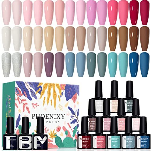Phoenixy Gel Nail Polish Set, 24pcs