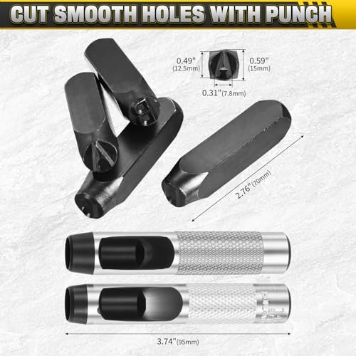 WorkBless 36PCS Metal Stamping Kit, 1/2"(12.5mm) Steel Number and Letter Punch Set, Include A-Z Alphabet, Number 0-8, & Symbol, Stamping Tool for Imprinting Plastic, Wood, Leather, Jewelry - Image 4