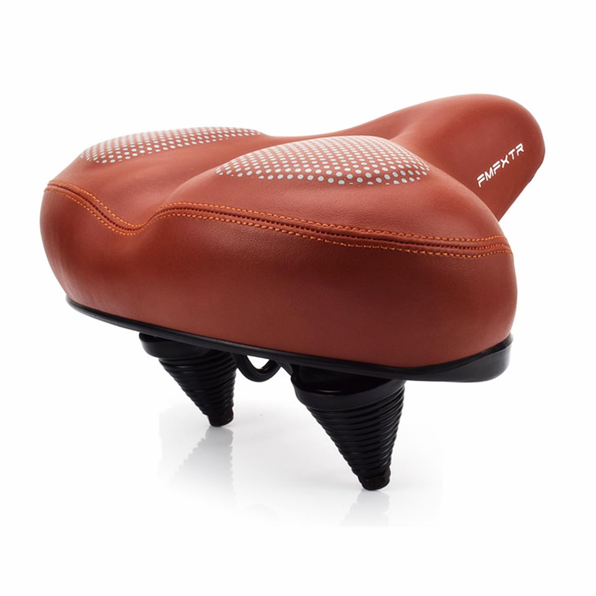 UNISTRENGH Oversized Bike Seat Wide Comfort Bike Saddle Cushion for Women & Men, Large Bike Seat Universal for Road Bike, Spin Bike and Cruiser Bicycle (Brown(with Silica Gel))