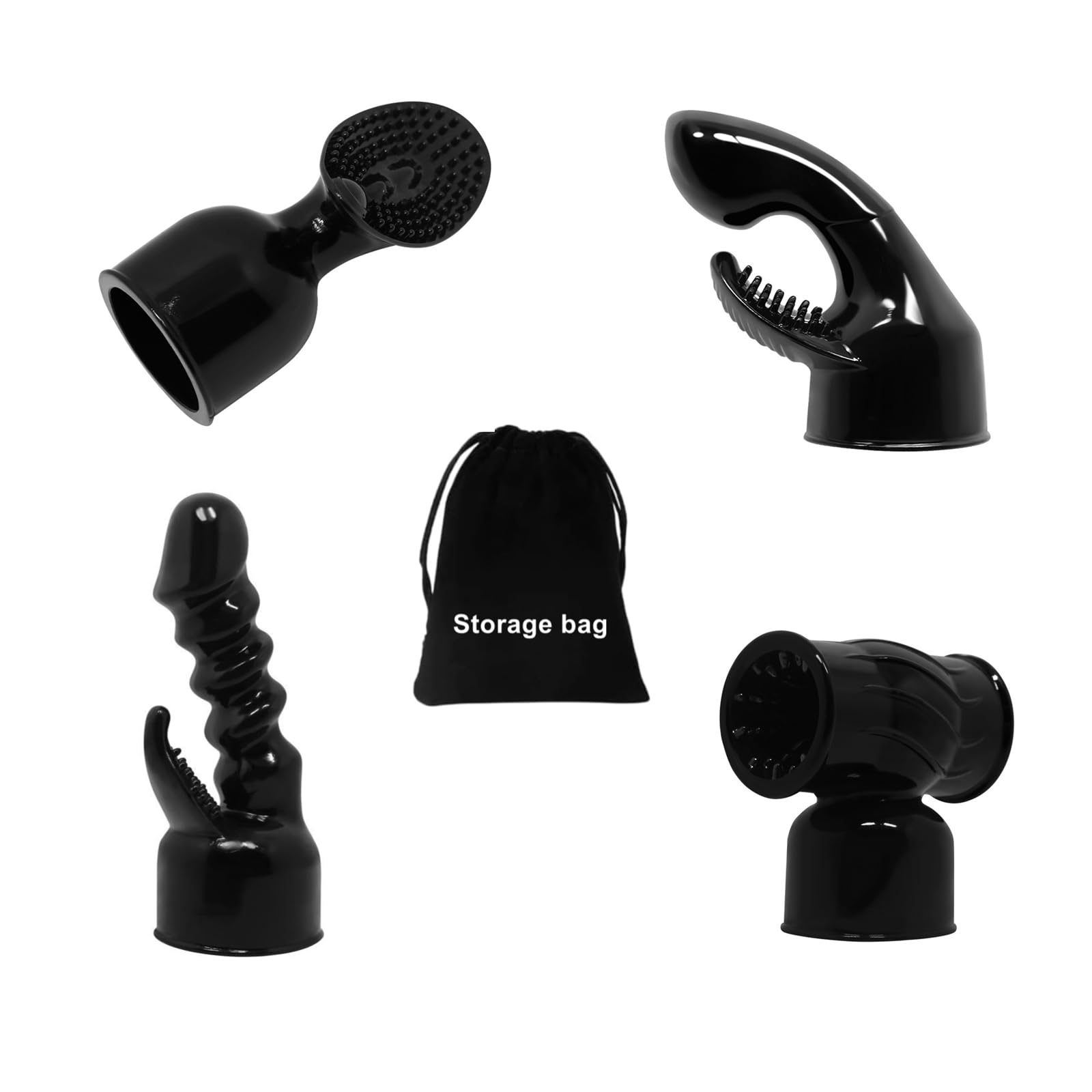 4 Pcs Handheld Back Mini Massage Gun Attachments Accessories Hitachi for Back Neck Leg Pain Massage Come with Storage Bag