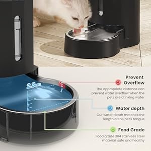   CZPET-Automatic-4L1GAL135OZ-Dog-and-Cat-Water-Dispenser-with-Stainless-Steel-Bowl-Gravity-Waterer100-BPA-FreeLarge-Capacity-and-Drinking-Area-Noise-Free-for-Pets
