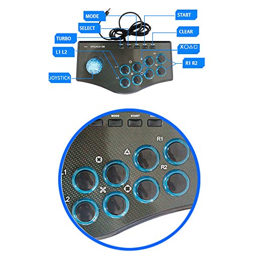 EUGNN USB Arcade Fight Stick,PC Fighter Arcade Game Fighting Joystick Controller for Android Phones,Computers,for P3 Consoles,Projectors,TVs,etc - Thumbnail 3