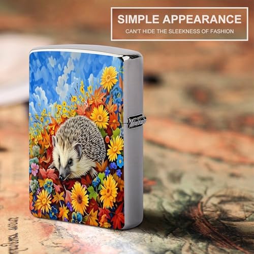 Funda para encendedor cobre diseño erizo flores miniatura 6