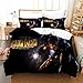 Produktbild bed linings Bettwäsche-Set 3D Iron Man Printing Cartoon Bettwäsche-Set Mit Reißverschluss 100% Polyester Geschenk Bettbezug 3 Stück-Satz Mit 2 Kissen- L-GB Double79*79"(200 * 200cm)