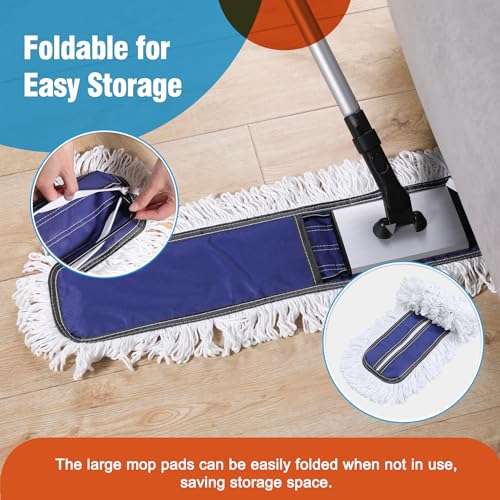 Image of CLEANHOME Commercial 36 inch Microfiber Mop Pads, Blue, 2 Pieces | Just Fit CLEANHOME Industrial Dust Mop: B08R3F1ZZM,B0GL7WQZBY,B0GL7R3KKP,B08R3H69ZB