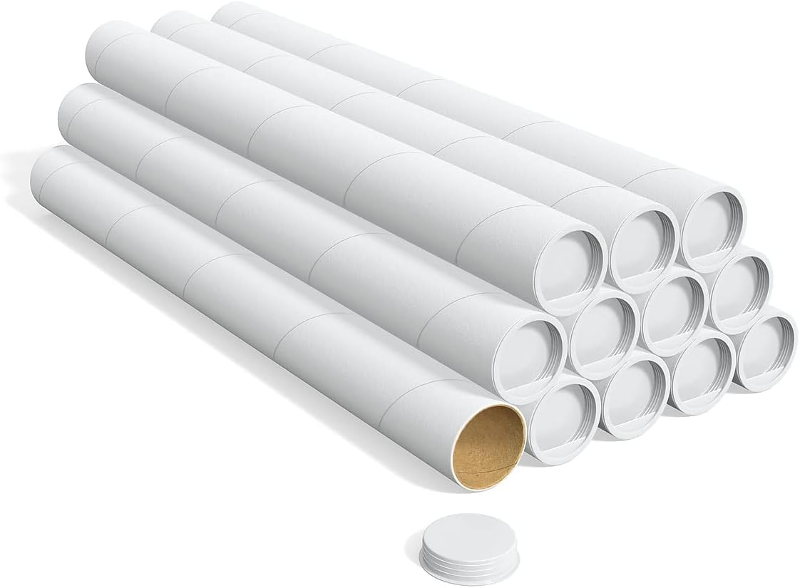 STAPLES 558421 3-Inch X 30-Inch White Mailing Tubes 12/Carton (11627)