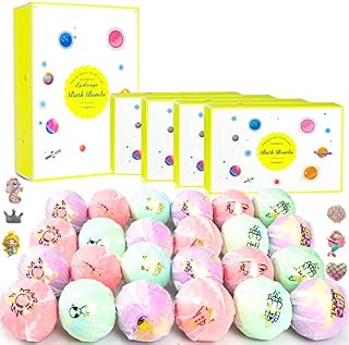 Bath Bombs Gift Set, 24 Pcs 60g/pcs Bubble Bombs, Handmade Natural & Organic Bath Ball with Fizzy Bubbles, Birthday Gift Idea for Women/Friends/ Kids