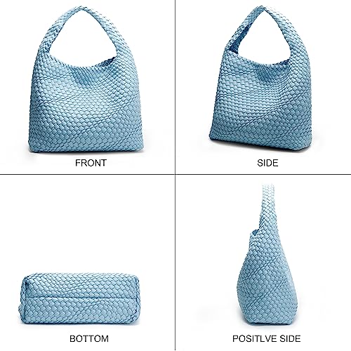 Image of Queenoris Fashion Hobo Bags for Women Top-handle Shoulder Bag Vegan Leather Purses Soft Summer Tote Bag | WOVEN