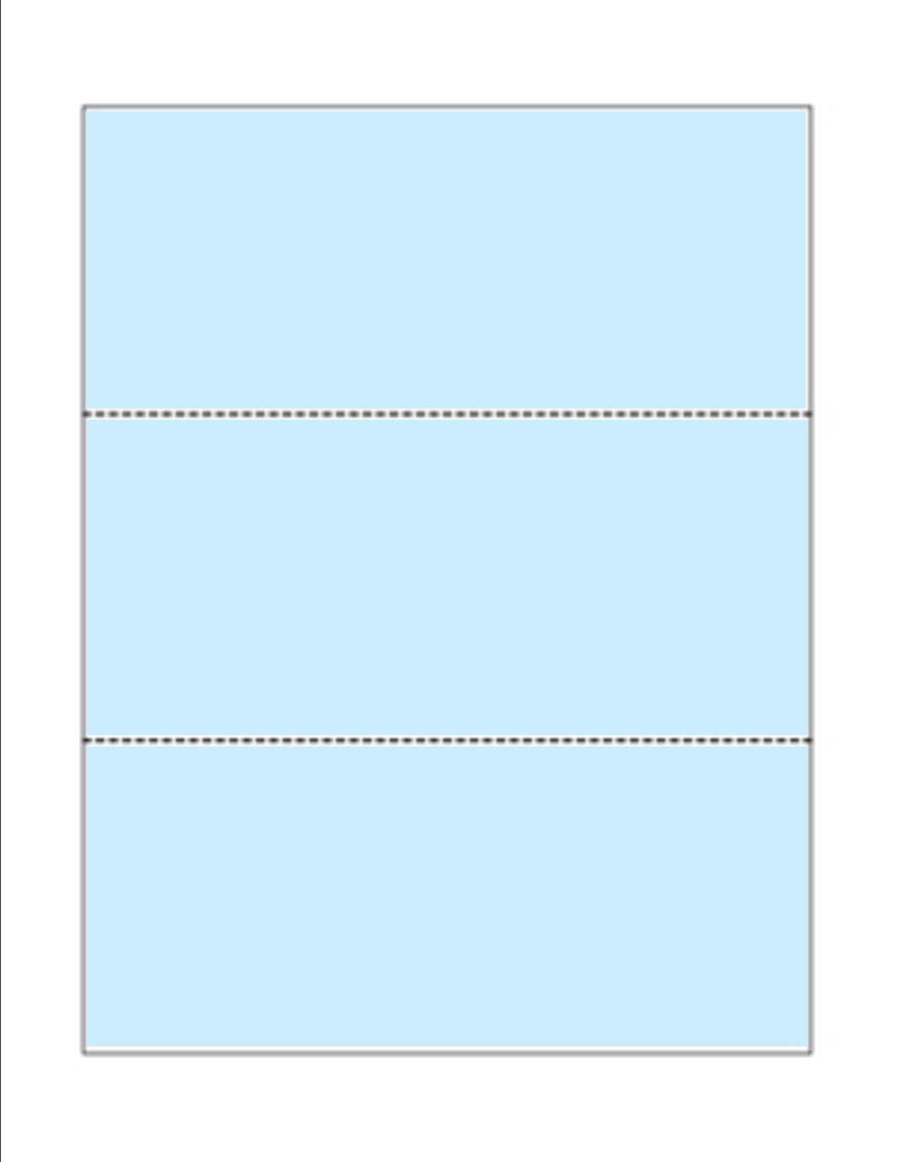 ZapcoPrint-Ready Business Forms (8-1/2" x 11") with Double Micro-Perfs for Separations, on Blue 67lb Vellum Paper - 250 Sheets (Forms)