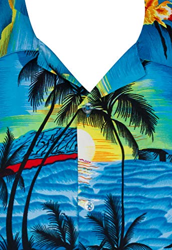 KING KAMEHA Funky Casual Hawaiian Shirt for Kids Boys and Girls Front Pocket Shortsleeve Unisex Pineapple Flowers Print3