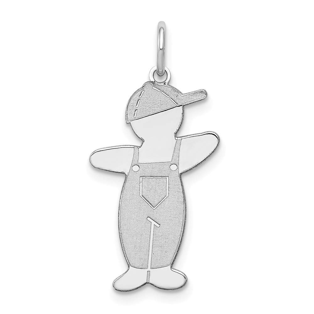 Mireval Sterling Silver Anti-Tarnish Treated Pee-Wee Cuddle Charm (approximately 26 x 13 mm)