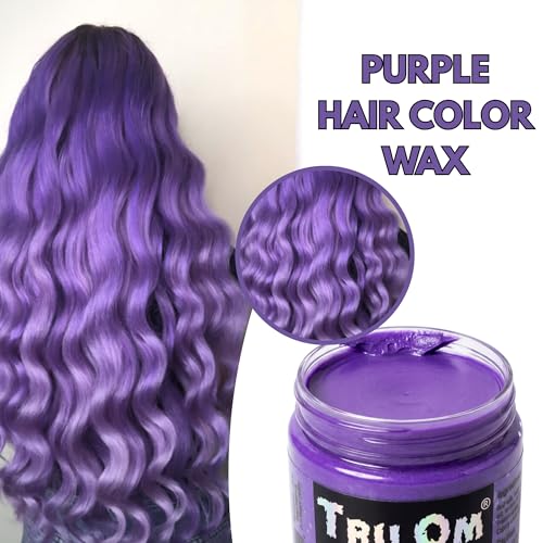 Image of Temporay Hair Color Wax | Metallic Shine | For Men & Women | DIY Instant Hair Color | Temporay Color 1 Day 1 Wash | No Ammonia, Bleach & Damage | Purple - 100 gram