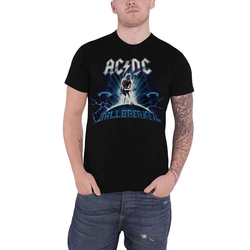 ACDC Men's AC/DC Ballbreaker Regular Fit Crew Neck Short Sleeve T - Shirt, Black (Black Black), Medium (Manufacturer Size:Medium)