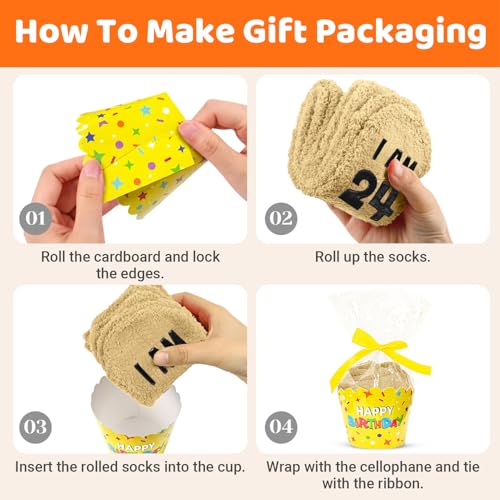 Image of HAPPYPOP Funny Birthday Gifts - 20 25 30 35 40 45 50 55 Year Old Birthday Socks for Him Her