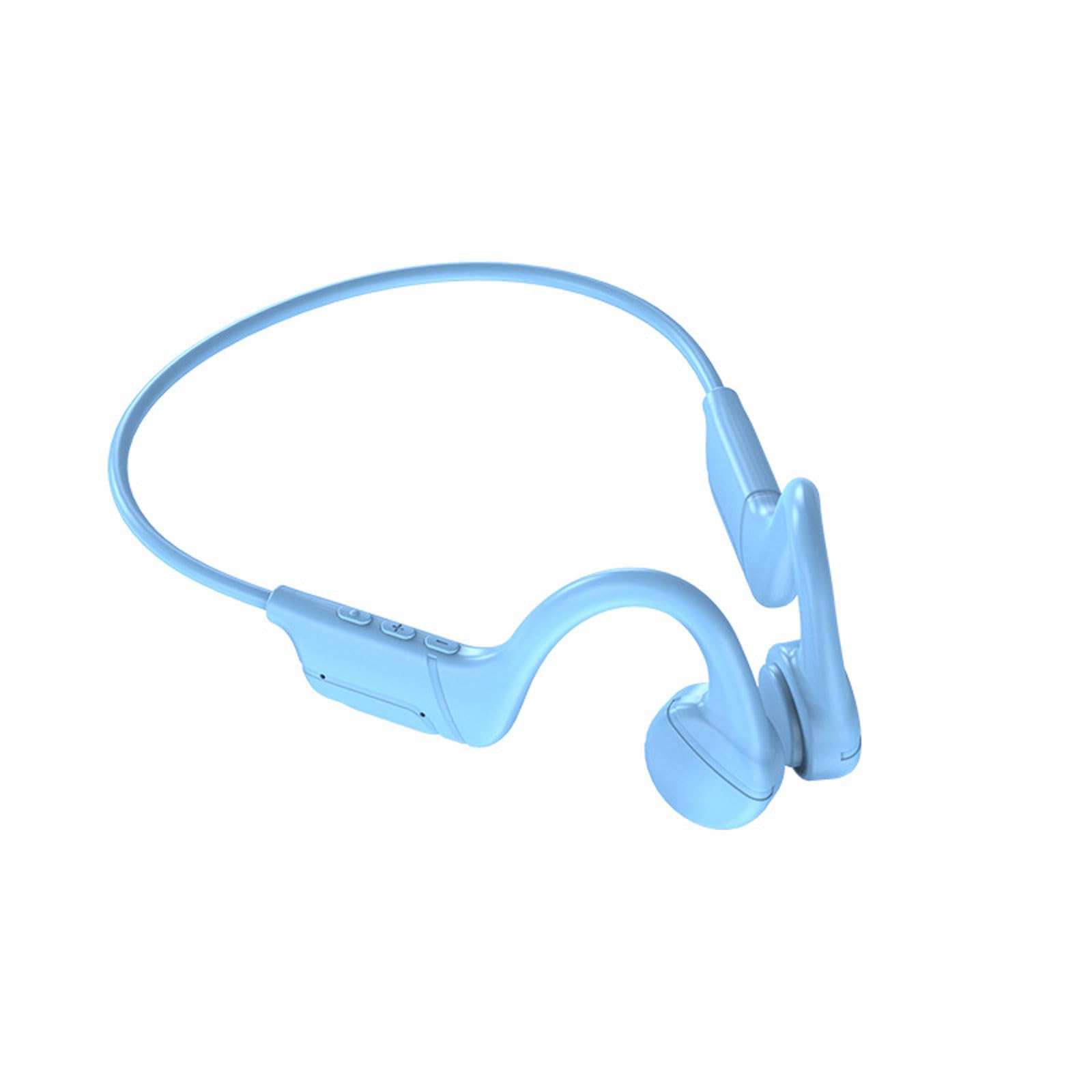Blissbuilt Blue Bone Conduction Headphones,Open-Ear Tooth Sports Earphones With Mic,Ipx5 Waterproof Wireless Headset For Running And Workout,15H Playtime