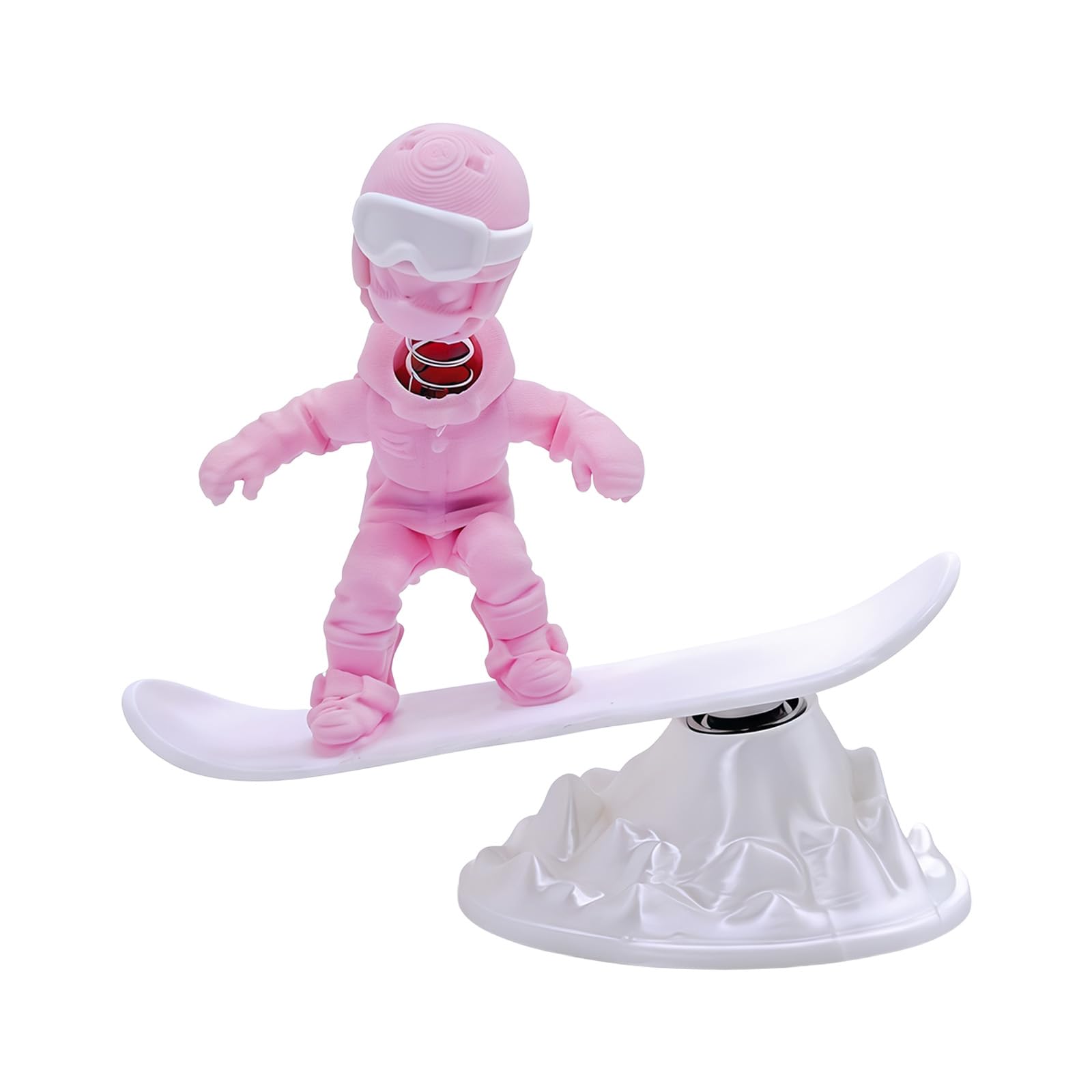 Shurhome Miniature Snowboarding Figurine Rocking Sculpture Ornament for Desktop Display or Car Dashboard Accessories Gift Snowboarder Figure Rocking Decors
