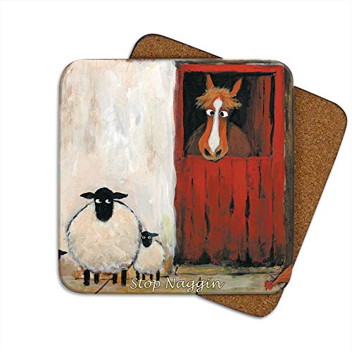 Stop Naggin Coaster by Thomas Joseph - Funny Horse and Sheep