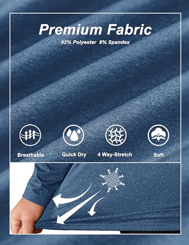 Image of TACVASEN Men's Sports Shirts 1 /4 Zip Long Sleeve Fleece Lined Running Workout Pullover Tops Sweatshirt