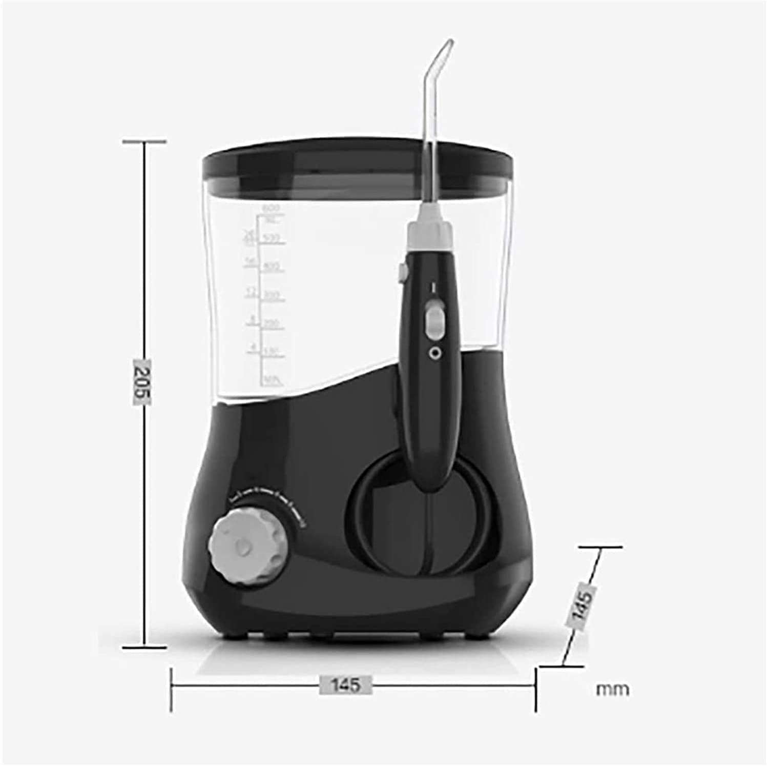 GeRRiT Floss de agua de limpiador de dientes, hilo dental dental de agua inalámbrico con 4 tipos de boquillas giratorias multifuncionales de 360 ​​grados, flosser de agua dental eléctrica a presión, f