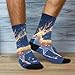 SyXIOP Aesthetic Gold Deer Fashion wicking crew socks running casual wicking mens crew socks (2-Pair)