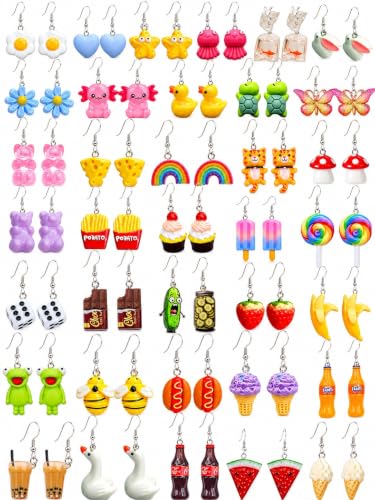 LUYI 36 Pairs Cute Earrings for Women, Aesthetic Resin Dangle Jewelry Gift - image 1