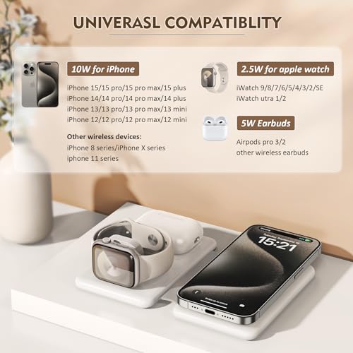 Knild G910 Magnetic Wireless Charger For Iphone: 3 In 1 Travel Charging Station For Apple Devices For Iphone 16 15 14 13 12 Pro Max Plus - Foldable Charging Pad thumb #1