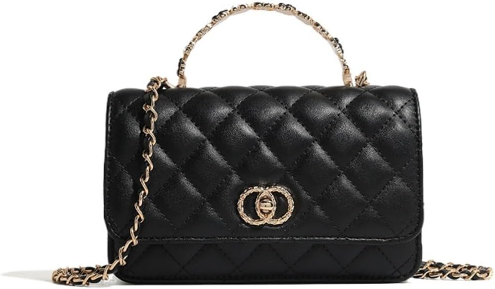 Quilted Envelope Clutch Purse with Pearl, Genuine Leather Crossbody Wedding Shoulder Handbag for Women