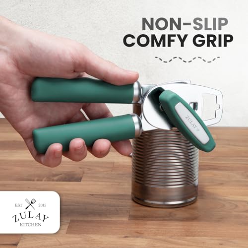 Image of Zulay Kitchen Manual Can Opener Heavy Duty Patented Stainless Steel, Pine