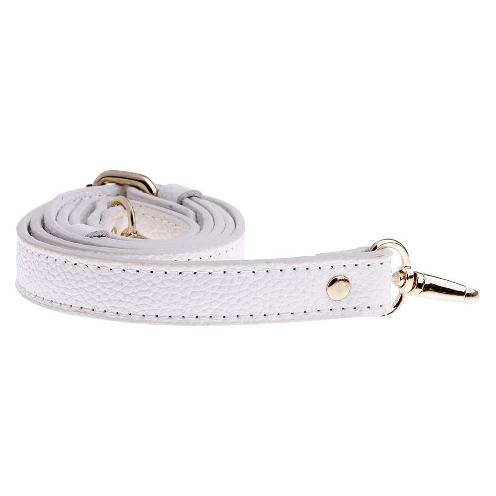 POFET 110-130cm Adjustable Genuine Leather Handbags Shoulder Bag Strap Handle Replacement Bag Accessories - White