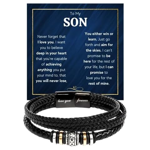 FG Family Gift Mall To My Son, Bracelet for Son from Parents, Bracelet For Son From Mom, Son Gifts from Mom and Dad, Birthday Gift For Son, Men Bracelet, Son Birthday (Standard Box, Skies) Cover