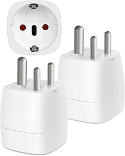 【2 Pièces】 Adaptateur Prise Inde, Adaptateur Voyage Accessoires, EU vers Prise de Type D, Adaptateur de Voyage pour Inde, Népal, Sri Lanka, Mozambique