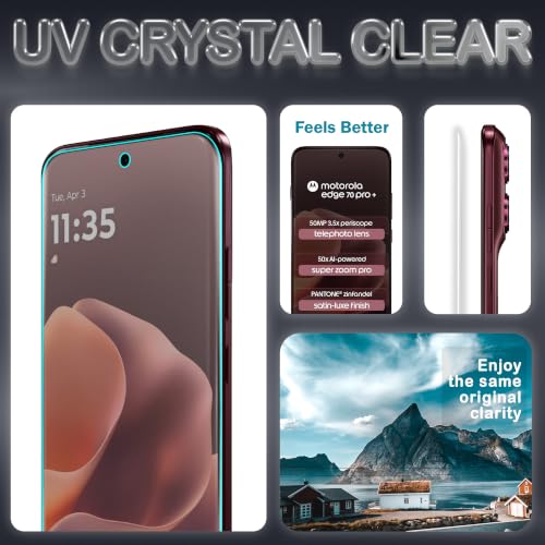 Image of ArmourPro 2 Pack Matte UV Tempered Glass for Motorola Edge 70 Pro Plus, Premium Curved Screen Protector with Anti-Glare Finish, Edge-to-Edge Coverage, Fingerprint Friendly and Case Friendly