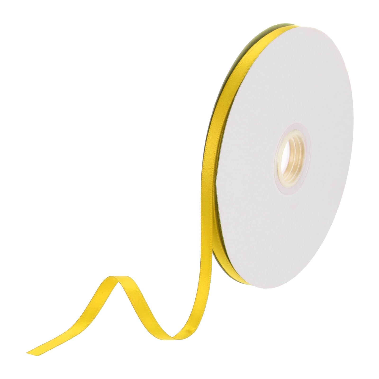 DMiotech 6mm Satin Ribbon 46m/150ft Thin Double Face Fabric Grosgrain Ribbon for Gift Wrapping Floral Hair Flower Bouquet Olive Yellow