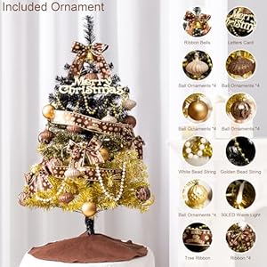 3 ft Christmas Artificial Tree Decorations - Christmas 36 Inch Mini Table Top Tree, Xmas Desk Small Tree with 50 LED Warm Lights, Hanging Ornaments for Home Decor Indoor Office Holiday Tabletop Party 3 ft Christmas Artificial Tree Decorations Christmas 36 Inch Mini Table Top Tree Xmas Desk Small Tree with 50 LED Warm Lights Hanging Ornaments for Home Decor Indoor Office Holiday Tabletop Party