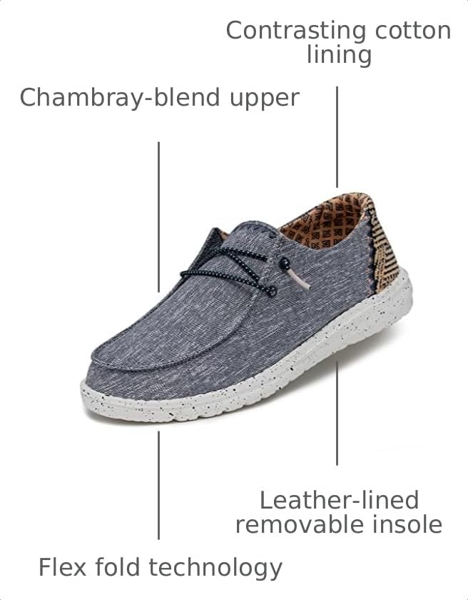 Image of HEYDUDE Women's Wendy Chambray | Women's Shoes | Women's Lace Up Loafers | Comfortable & Light-Weight