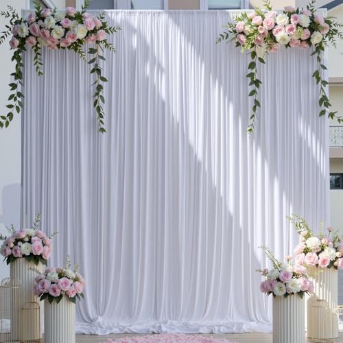 Rideaux de fond blancs infroissables de 3x4,3m pour éliminer les plis sur vos photos de mariage