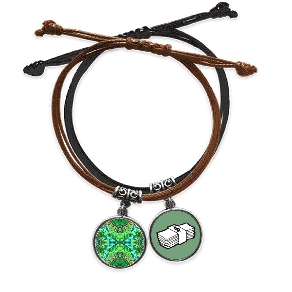 Pulsera de cuero resistente con patrón de hojas que no pierde su forma 3