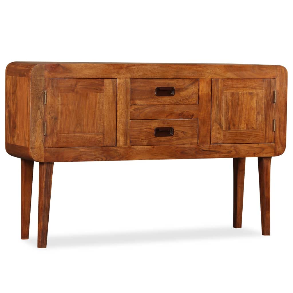 Générique Credenza in legno massello Acacia Miele 120x30x75 Cm | 2 armadi, 2 cassetti, gambe in legno resistenti, montaggio semplice, fatto a mano