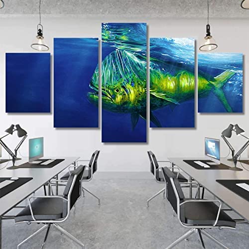 Lienzo de animales marinos XL 150x100 cm para decoracion de casa con cuadros abstractos