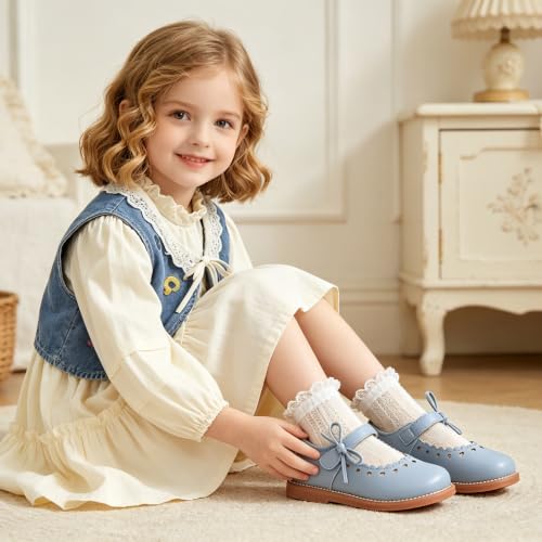 Image of GINFIVE Toddler Girls Mary Jane School Oxford Dress Flat Shoes for Wedding